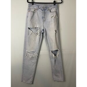 American Eagle Women Light Wash Distressed Ripped Jeans‎ Size 4